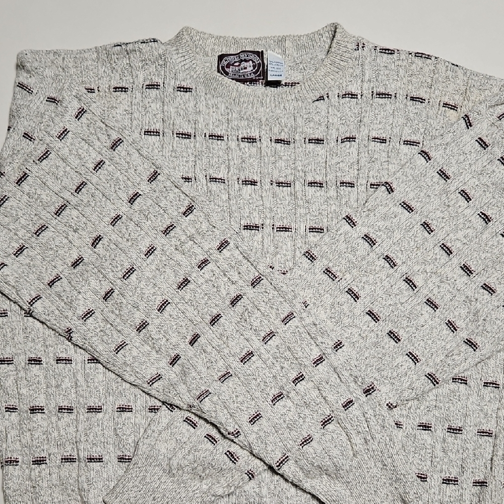 Vintage Dry Goods Men's Cream Crewneck Sweater Large